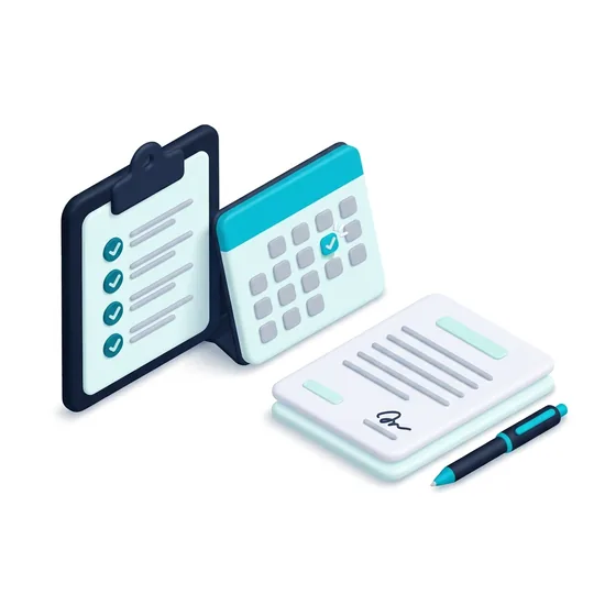 Checklist, calendar and a signed agreement